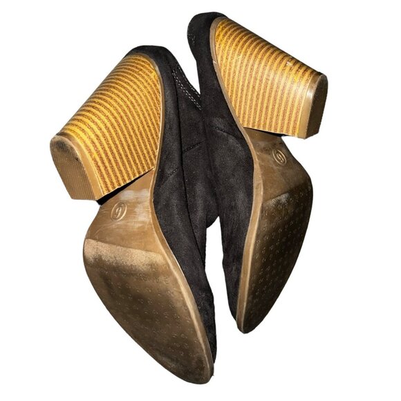 dv by Dolce Vita Suede Mules with 3" Chunky Wooden Heel Sz 6 Womens Grey - Picture 13 of 16